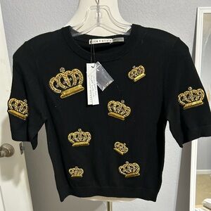 Alice and Olivia Ciara Crown Pullover Sweater